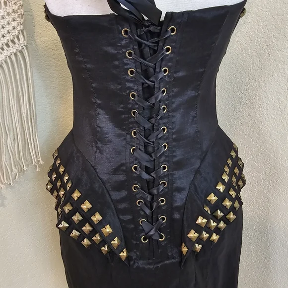 PasCucci Black Corset Dress! Size Large. - Picture 8 of 13